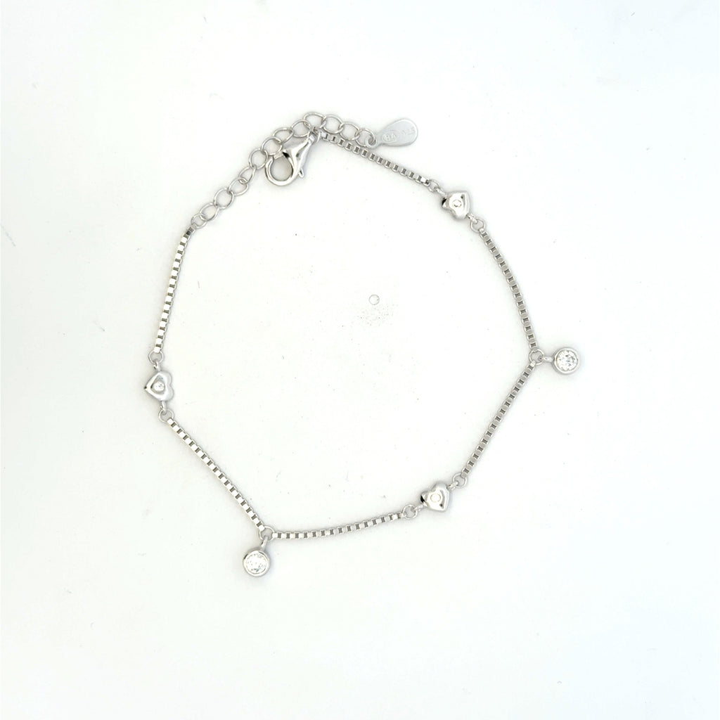 Heart Single Stone Bracelet