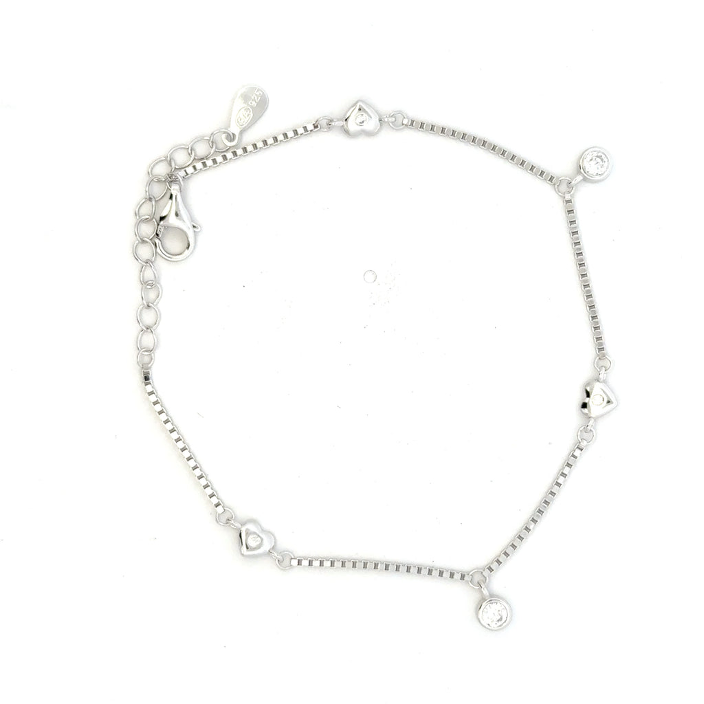 Heart Single Stone Bracelet