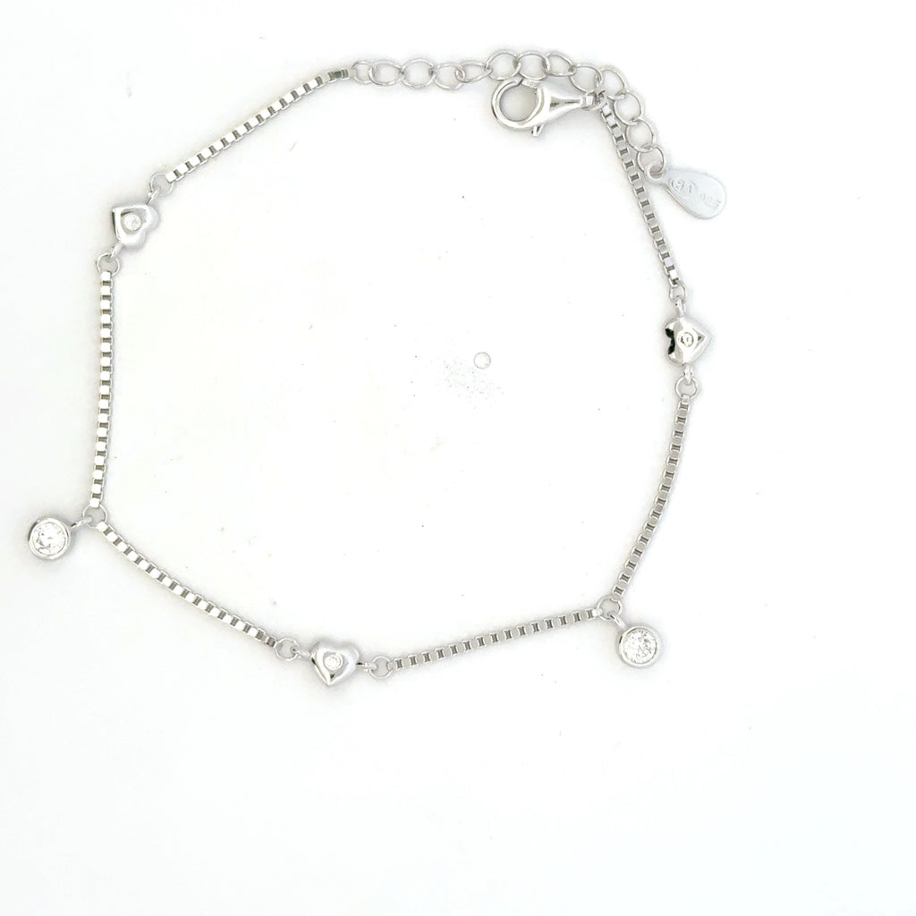 Heart Single Stone Bracelet