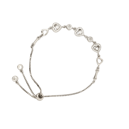 Rhodium Heart charm bracelet