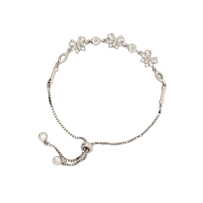 Rhodium Butterfly with charm bracelet