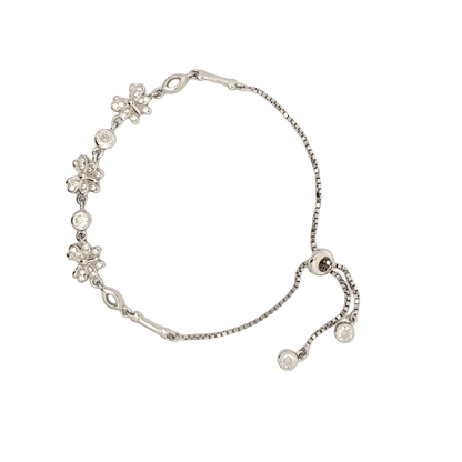 Rhodium Butterfly with charm bracelet