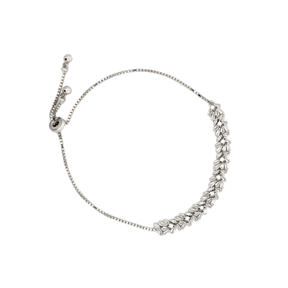 Rhodium with a Row of stones bracelet