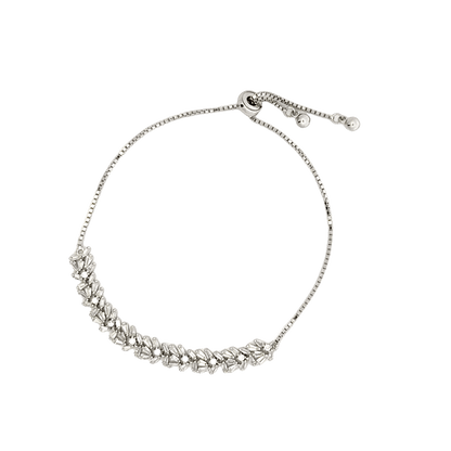 Rhodium with a Row of stones bracelet