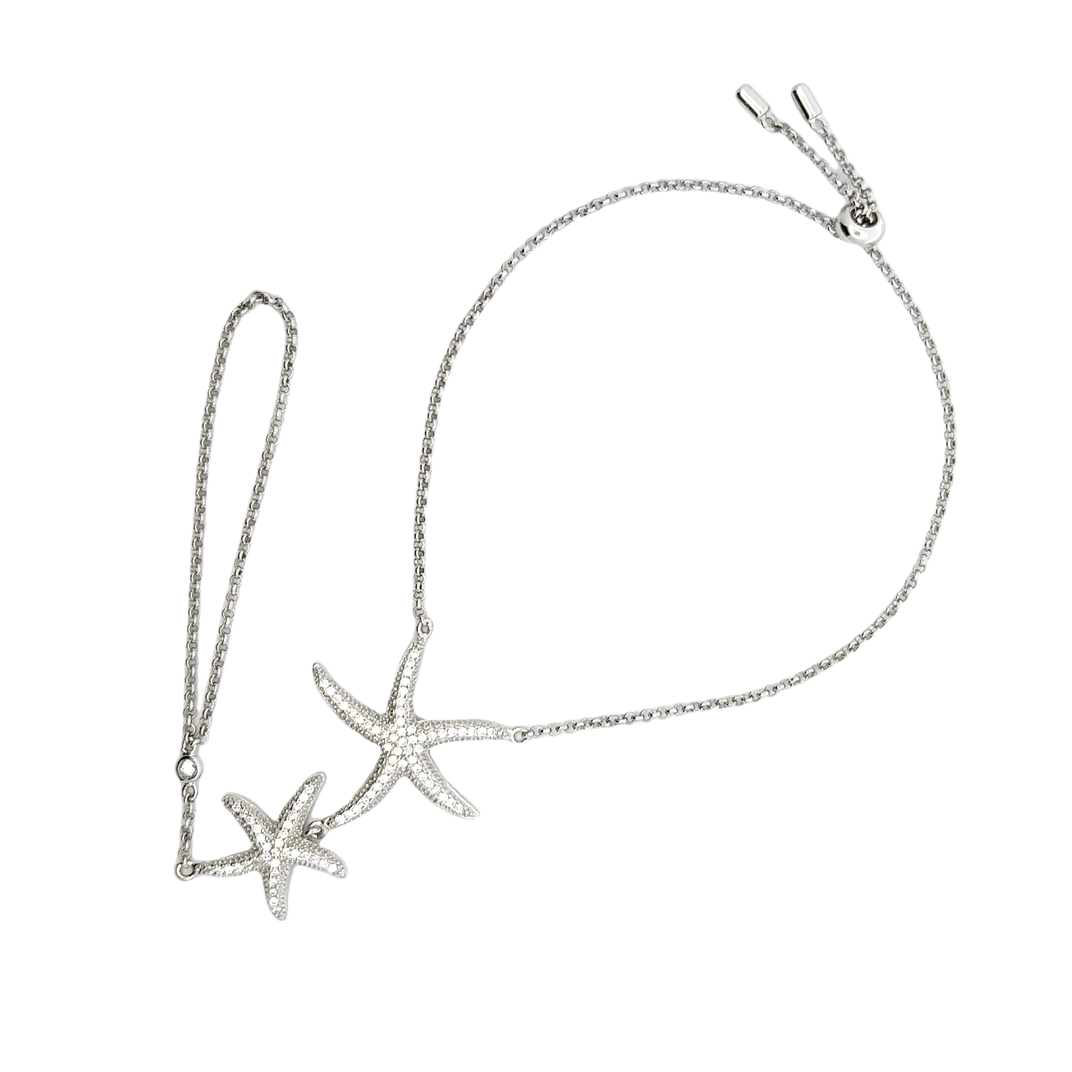 Rhodium starfish bracelet