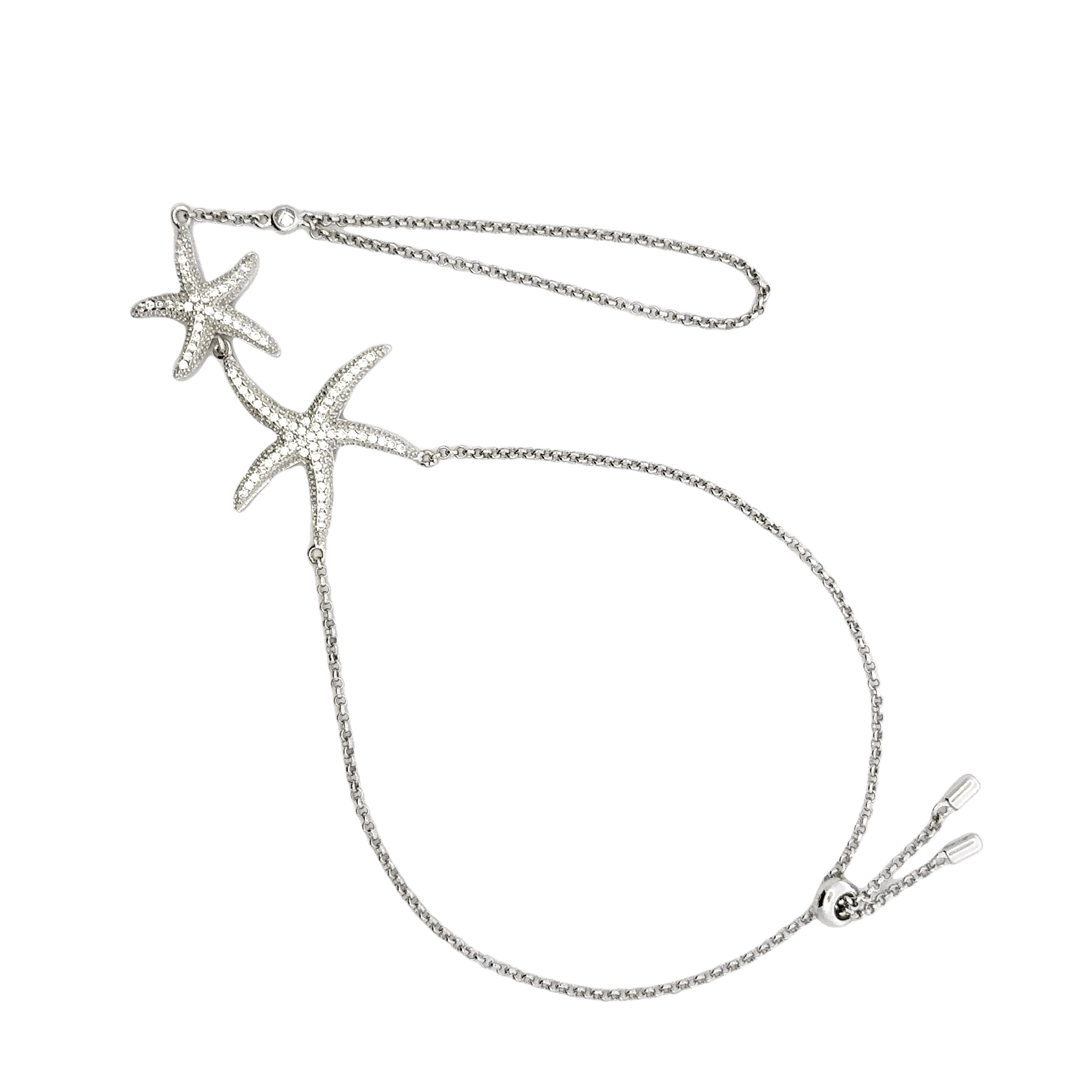 Rhodium starfish bracelet