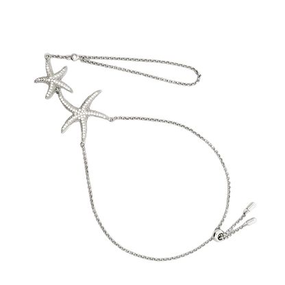 Rhodium starfish bracelet