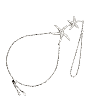 Rhodium starfish bracelet