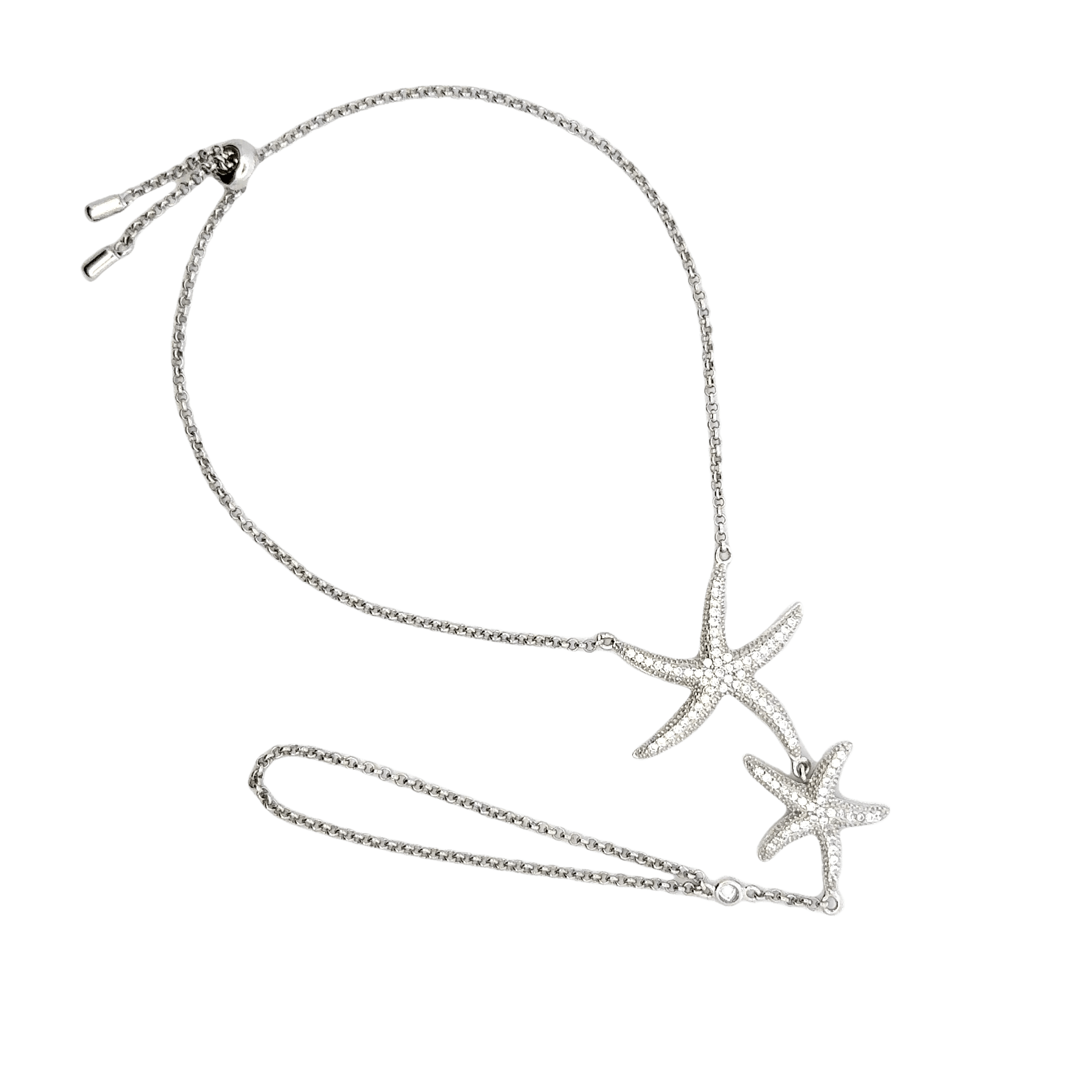 Rhodium starfish bracelet