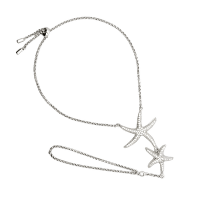 Rhodium starfish bracelet