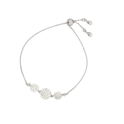 Rhodium belmont bracelet