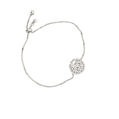 Rhodium cluster design bracelet