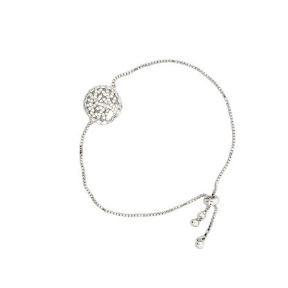 Rhodium cluster design bracelet