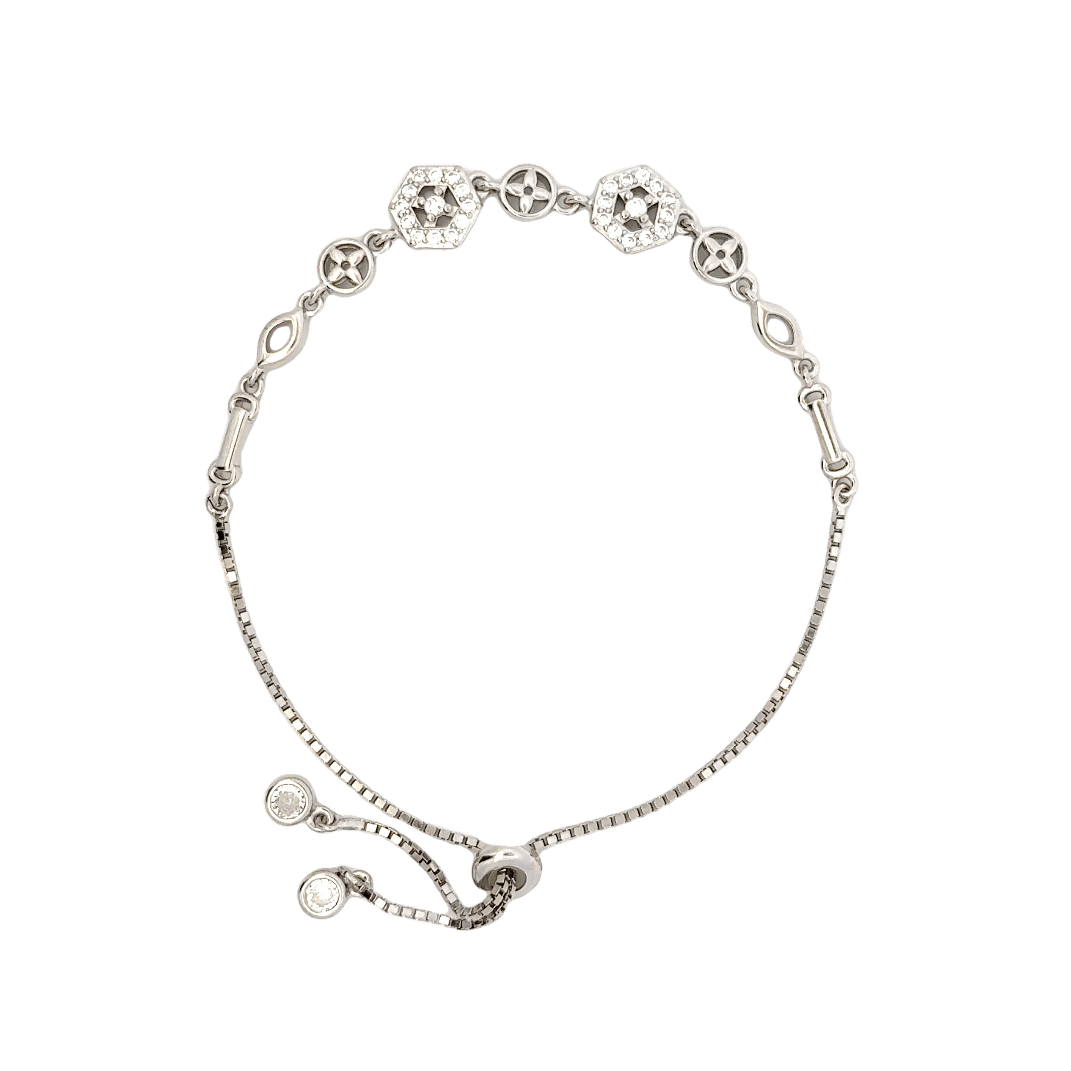 Rhodium Geometric shape bracelet