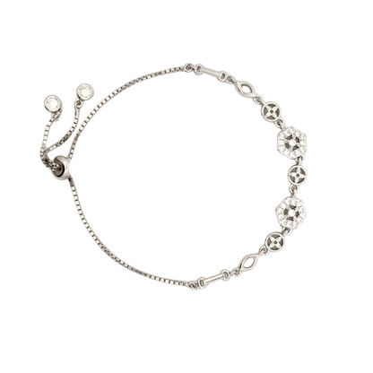 Rhodium Geometric shape bracelet