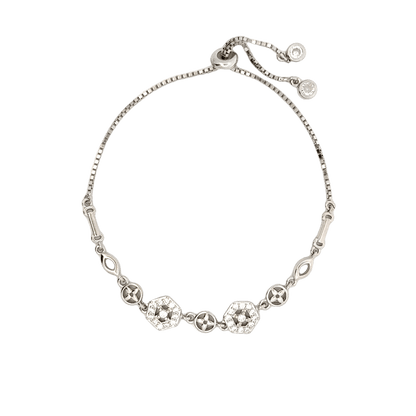 Rhodium Geometric shape bracelet