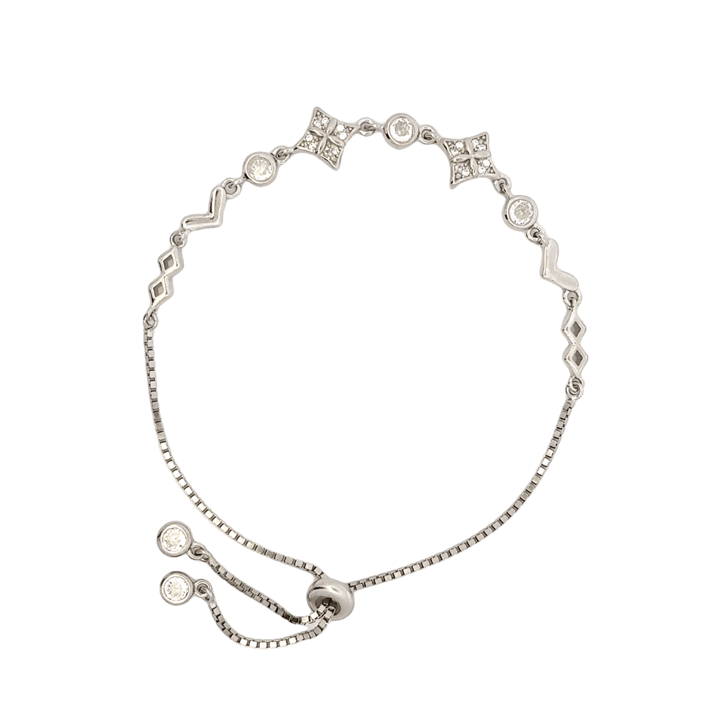 Rhodium Geometric shape bracelet