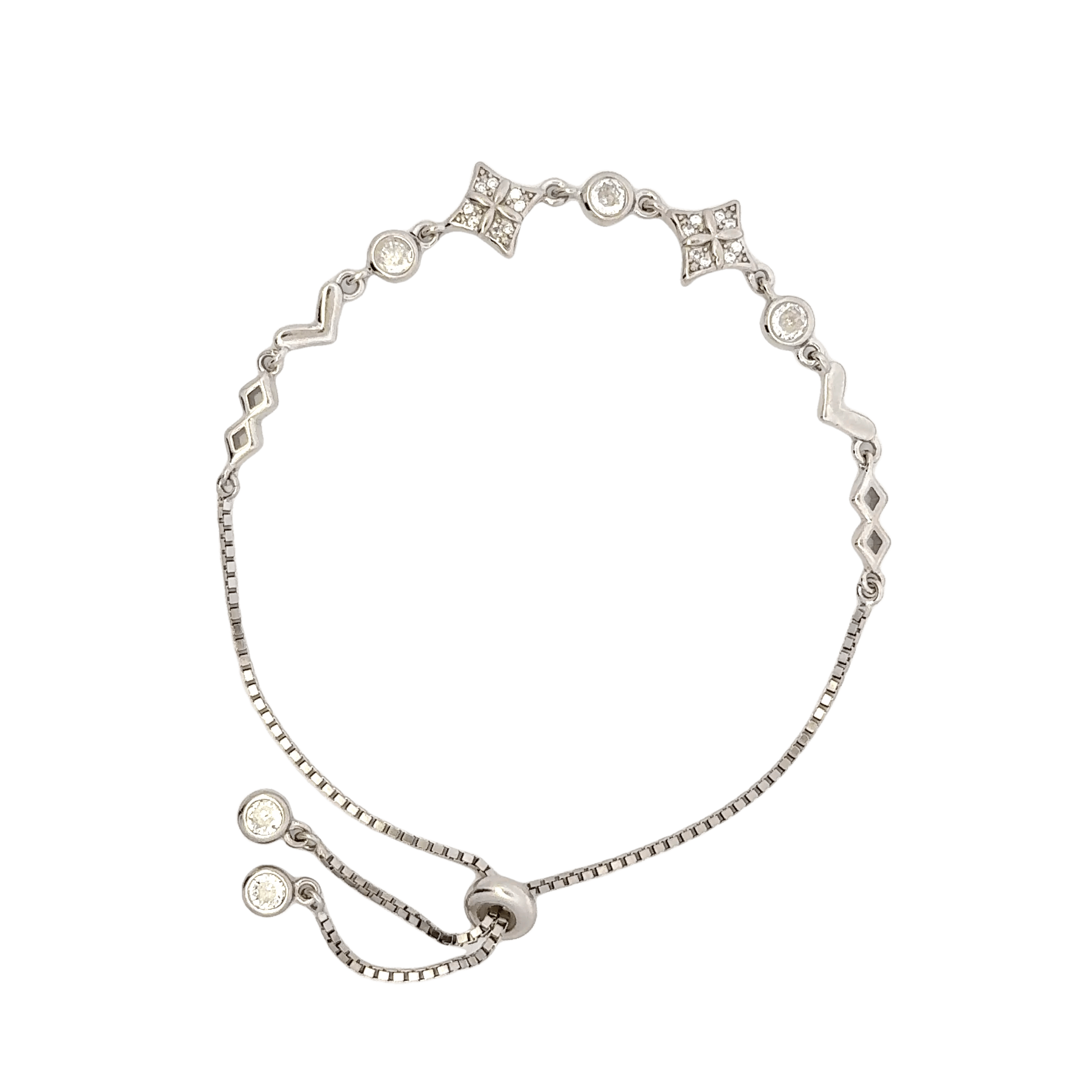 Rhodium Geometric shape bracelet