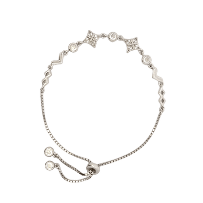 Rhodium Geometric shape bracelet