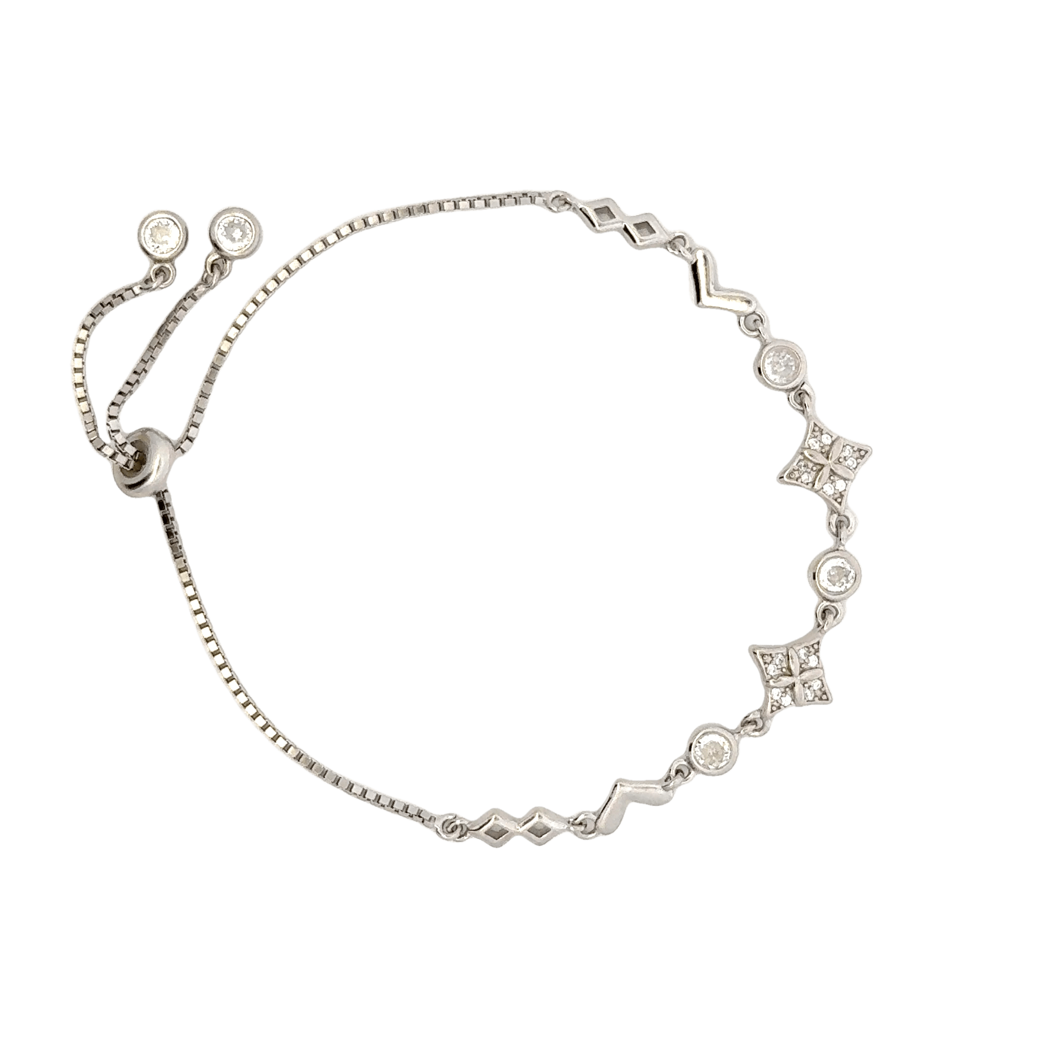 Rhodium Geometric shape bracelet