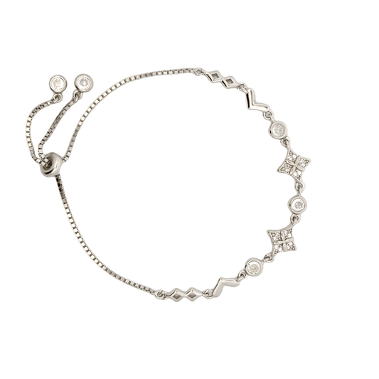Rhodium Geometric shape bracelet