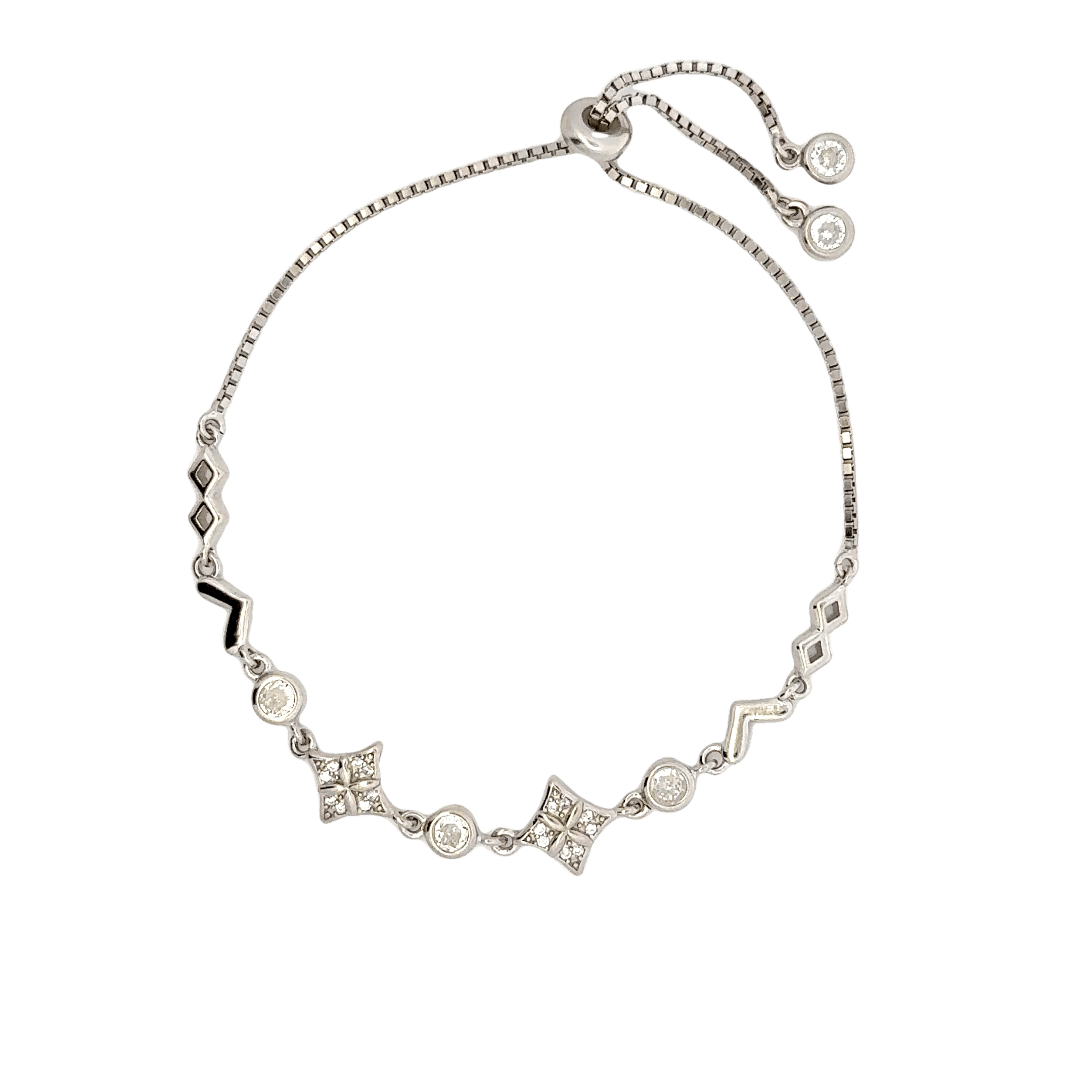 Rhodium Geometric shape bracelet