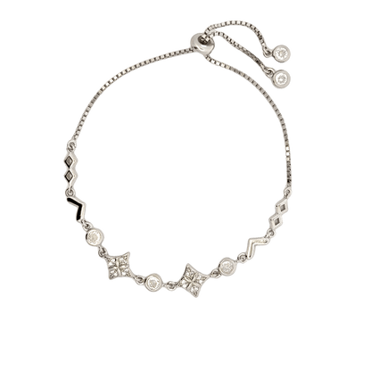 Rhodium Geometric shape bracelet