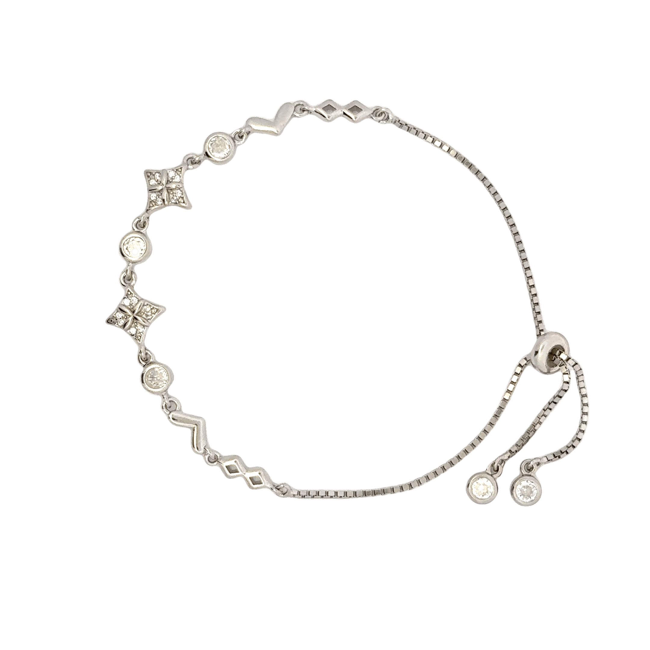 Rhodium Geometric shape bracelet
