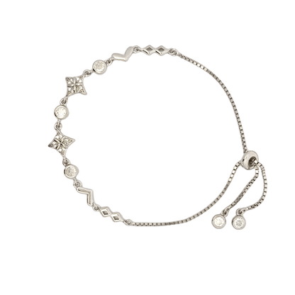 Rhodium Geometric shape bracelet