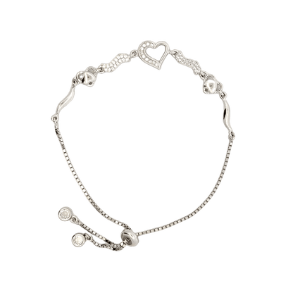 Rhodium Heart bracelet