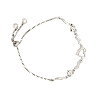 Rhodium Heart bracelet