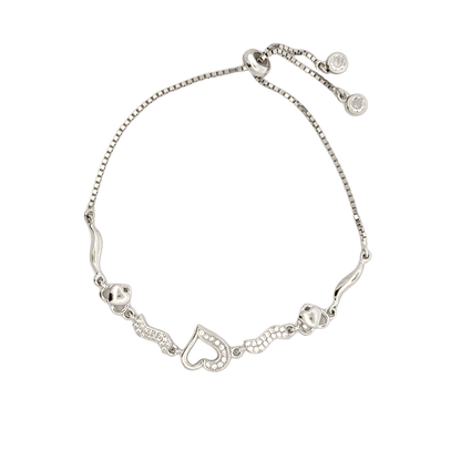 Rhodium Heart bracelet