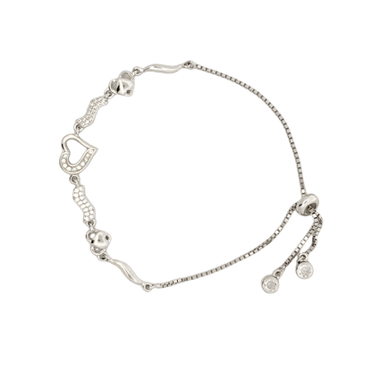 Rhodium Heart bracelet