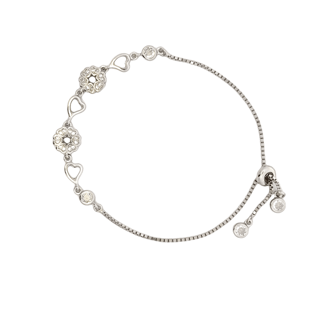 Rhodium Floral CZ Bracelet