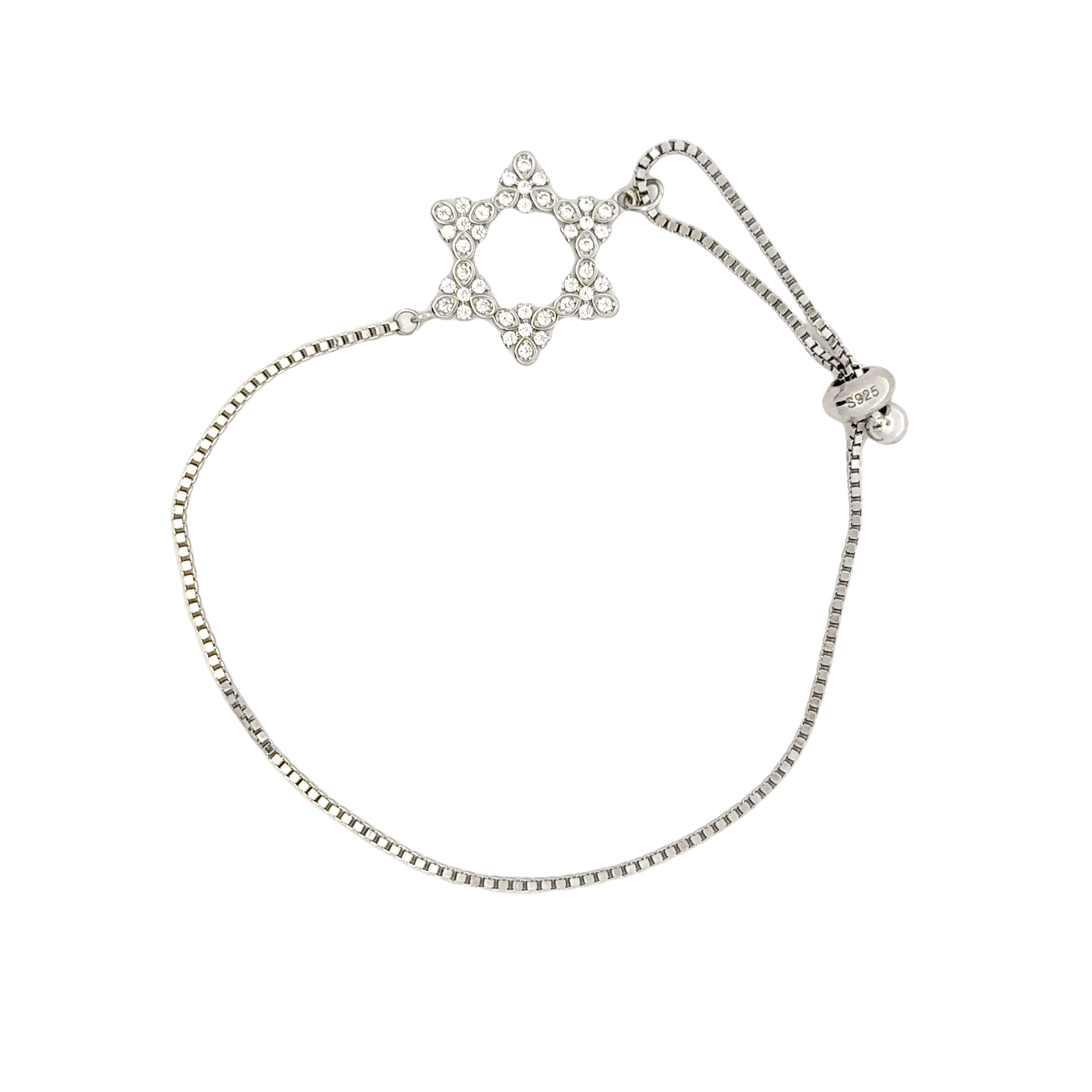 Rhodium Star charm bracelet