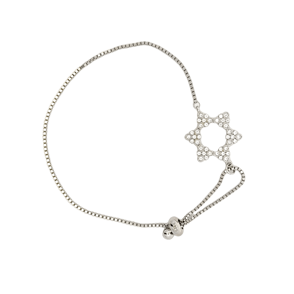 Rhodium Star charm bracelet