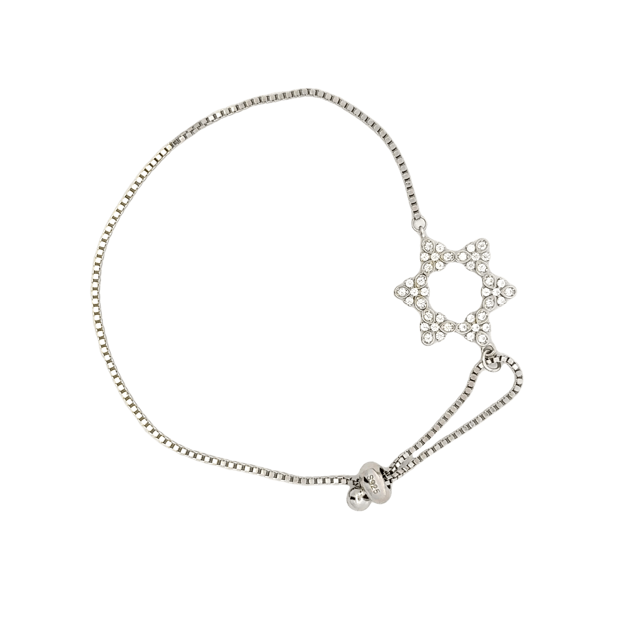 Rhodium Star charm bracelet