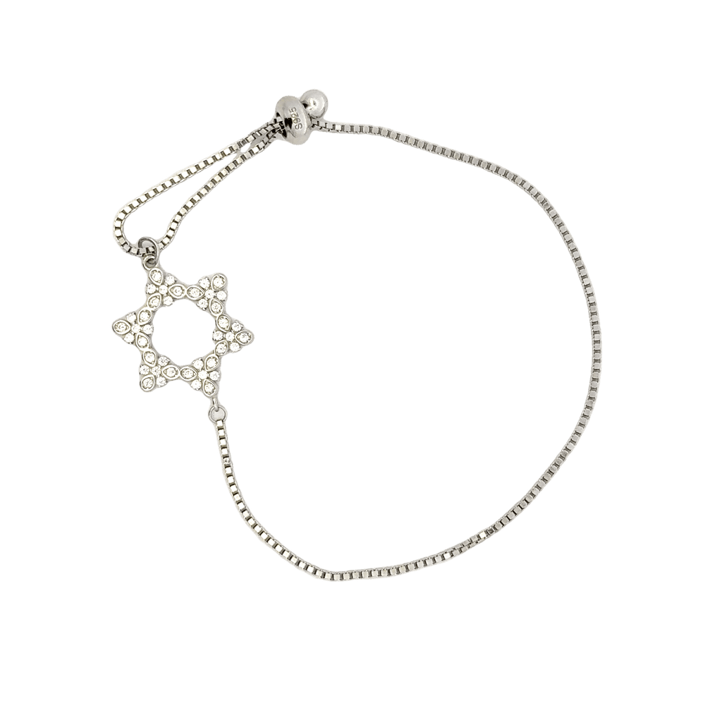 Rhodium Star charm bracelet