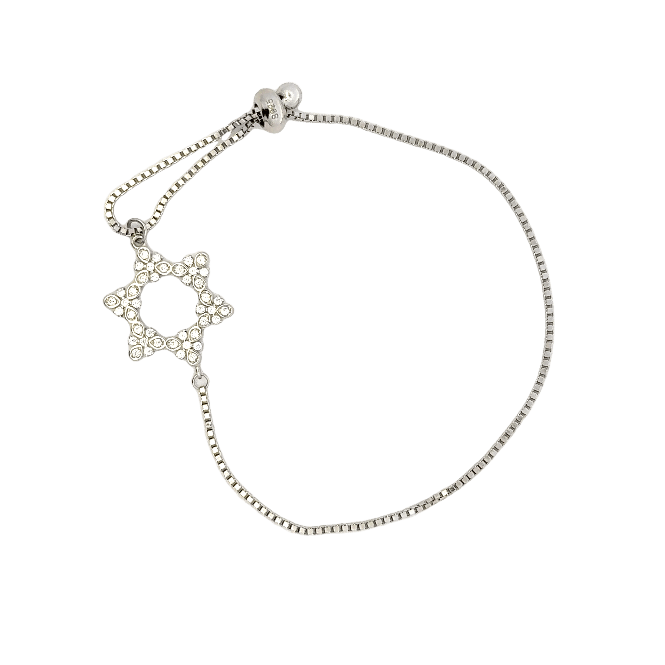 Rhodium Star charm bracelet