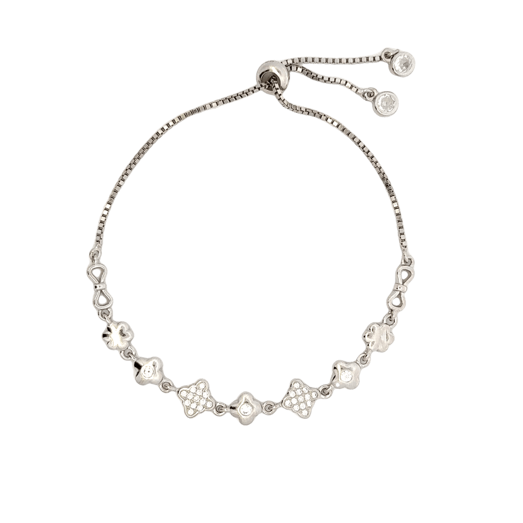 Rhodium Charming Dia bracelet
