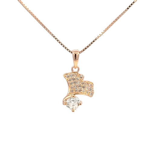 Rosegold Leaf Chain with pendant
