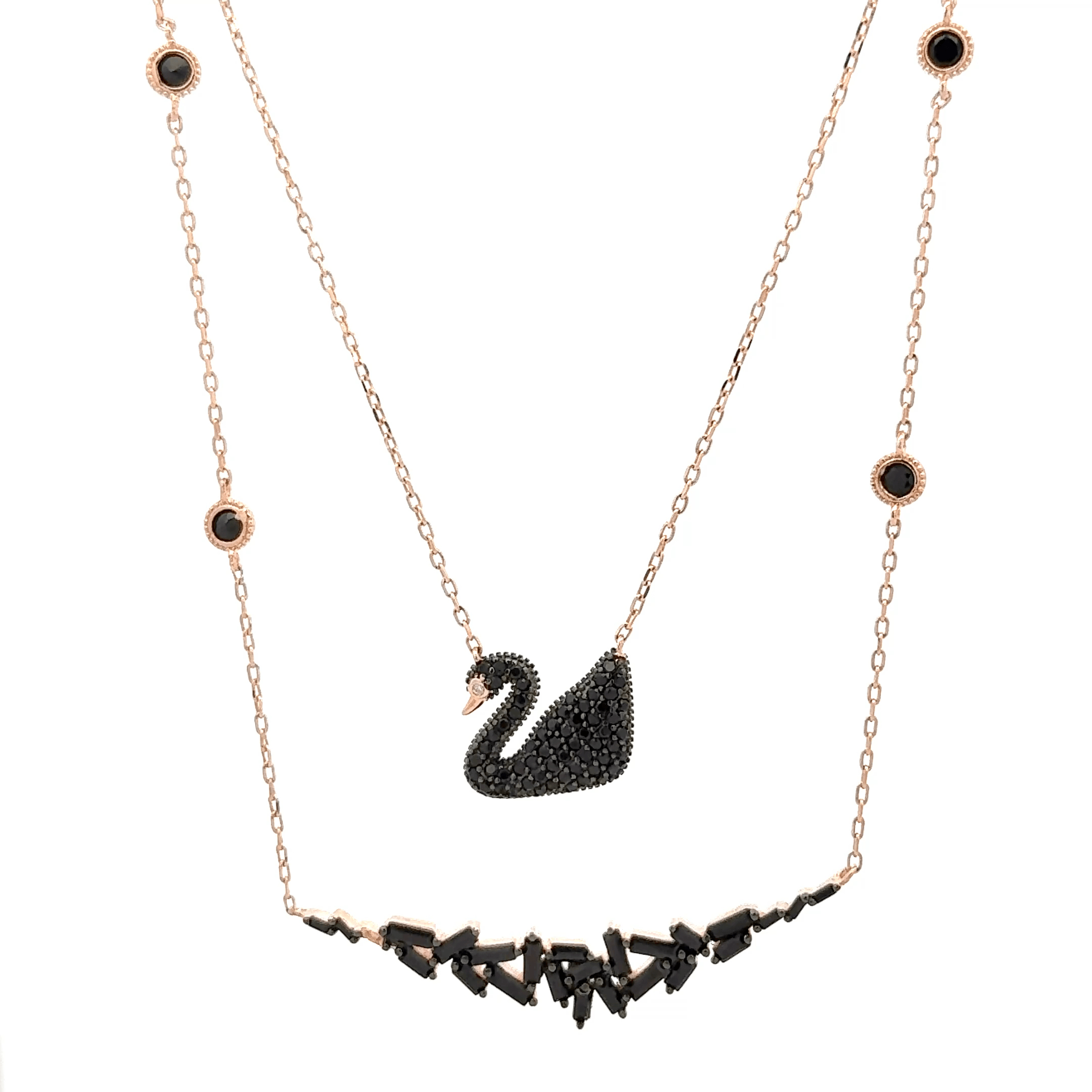 Rosegold Swan Chain With Pendant
