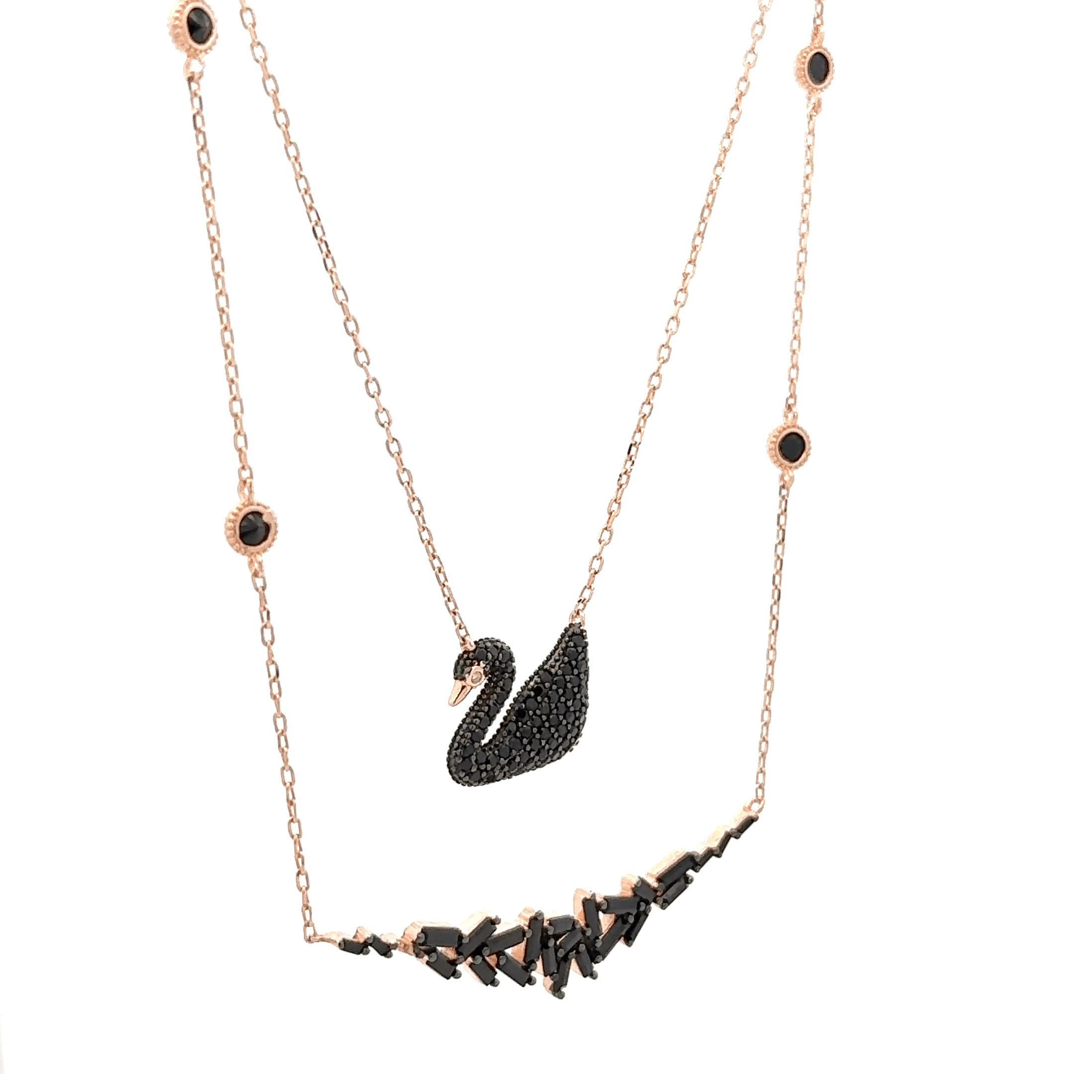 Rosegold Swan Chain With Pendant