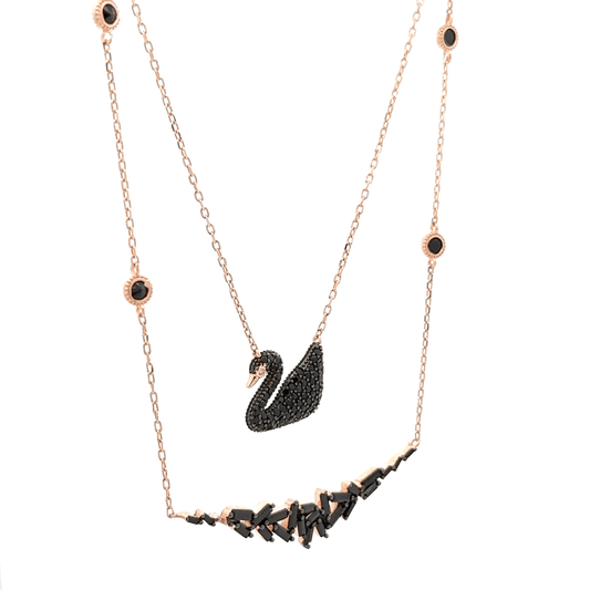 Rosegold Swan Chain With Pendant