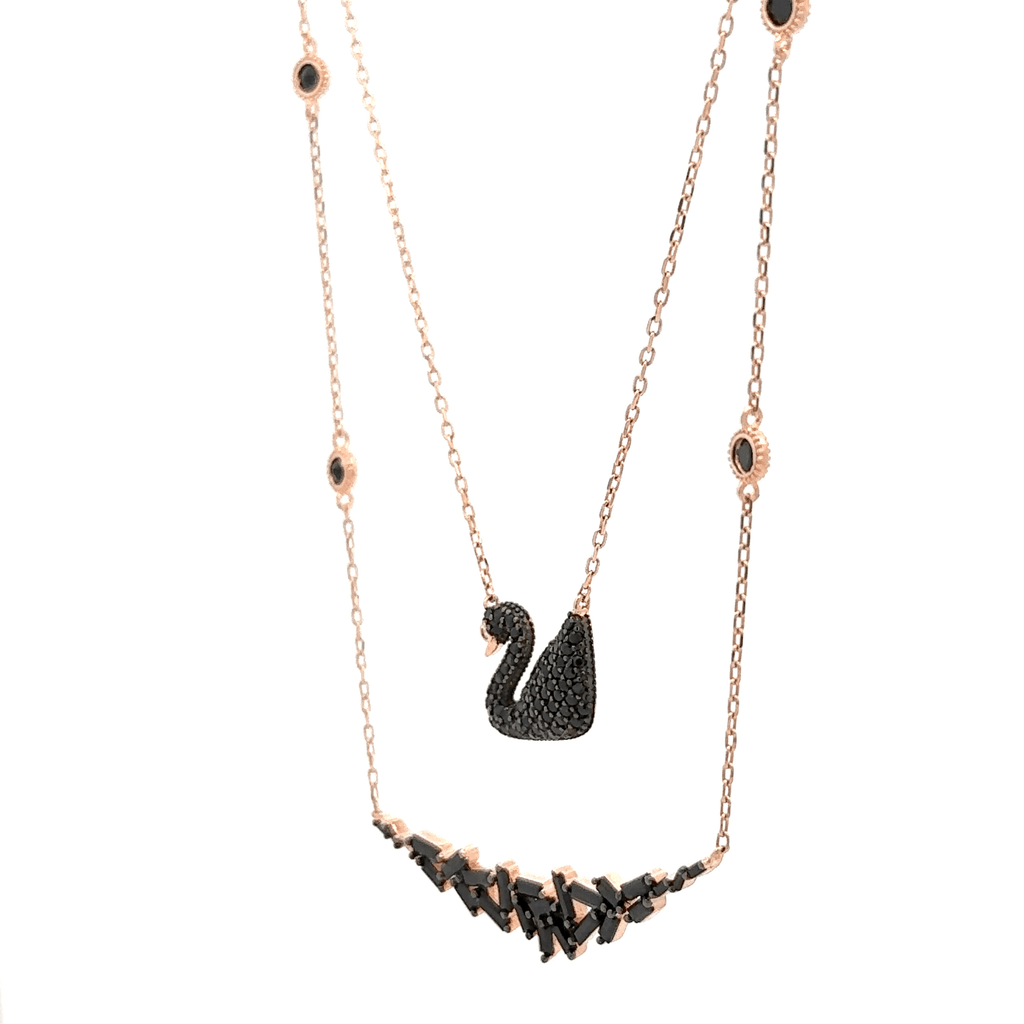 Rosegold Swan Chain With Pendant