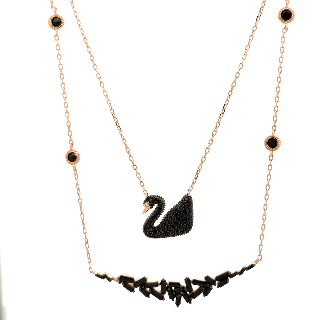 Rosegold Swan Chain With Pendant