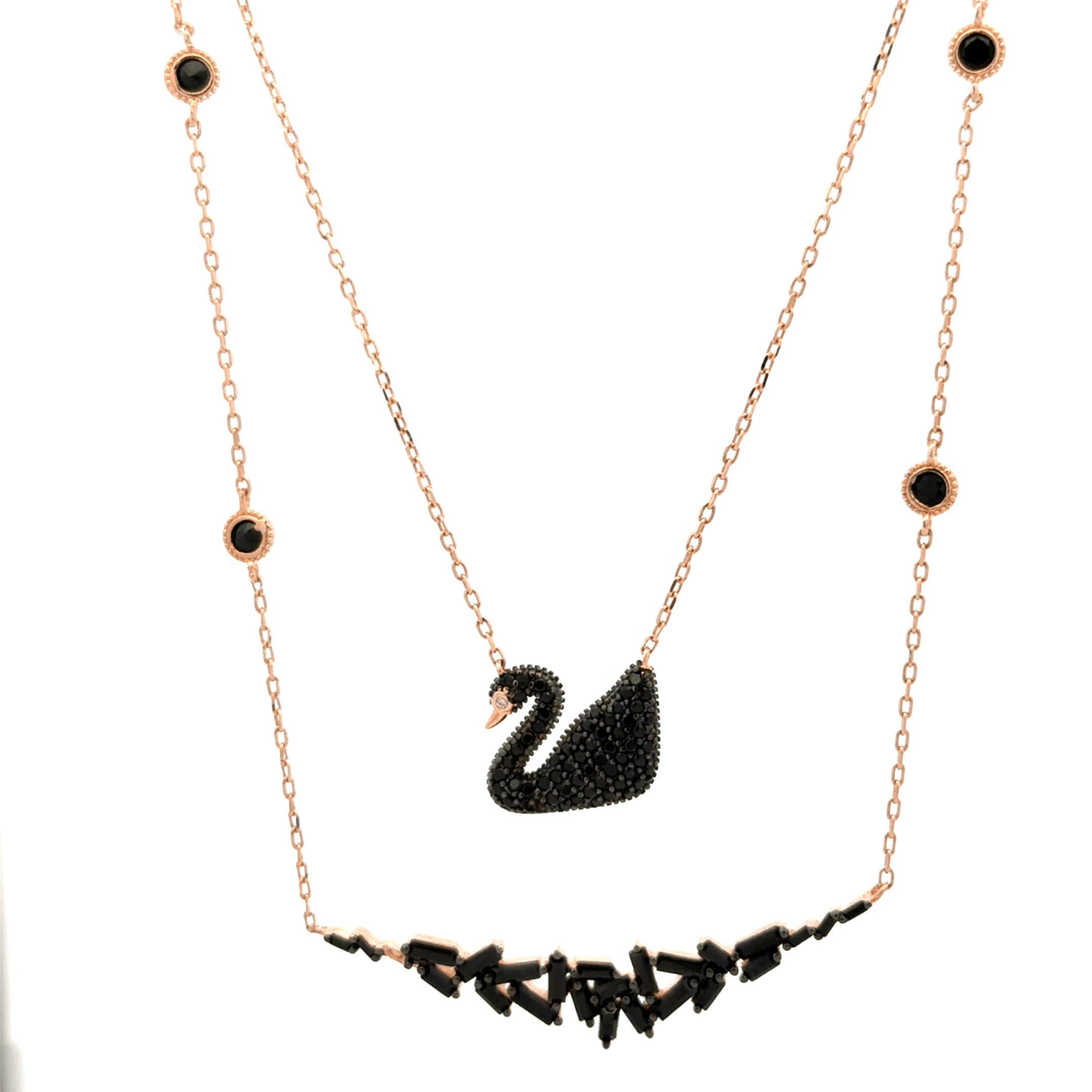 Rosegold Swan Chain With Pendant