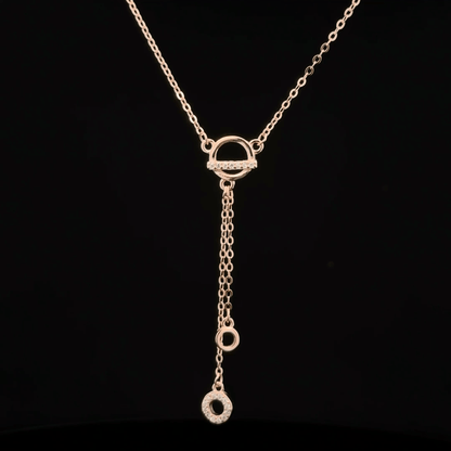 Circle Stone Rosegold Chain With Pendant