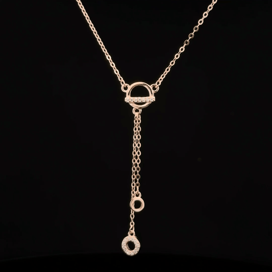 Circle Stone Rosegold Chain With Pendant
