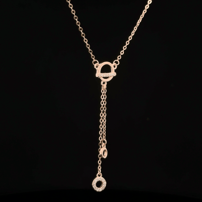 Circle Stone Rosegold Chain With Pendant